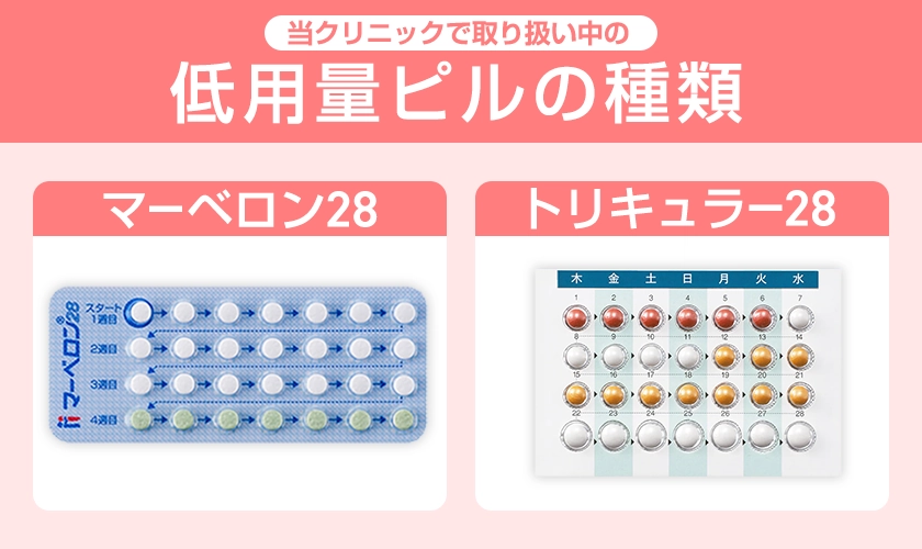 池袋マイケアヒルズタワークリニックで取り扱いのある低用量ピルマーベロン28トリキュラー28