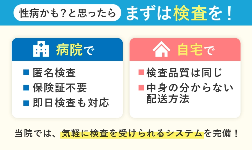性病を疑ったらまずは検査を