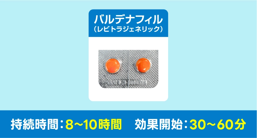 池袋マイケアヒルズタワークリニックで処方しているバルデナフィル（レビトラジェネリック）