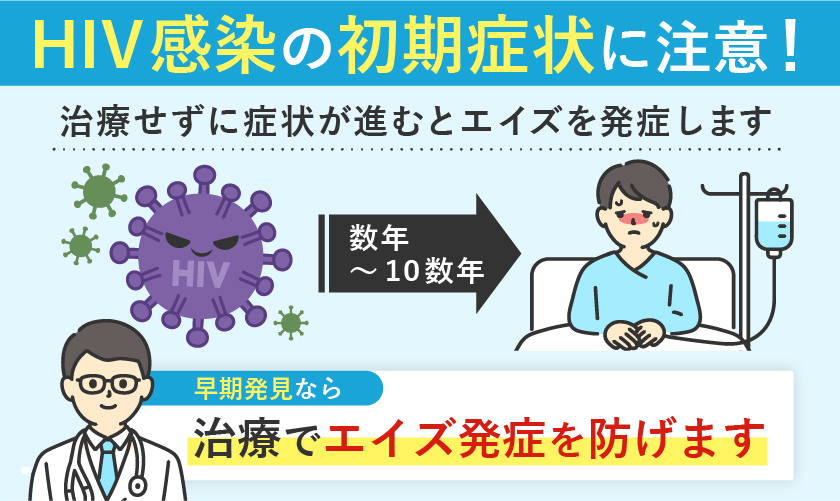 HIV感染の早期発見・治療でエイズ発症を防げます