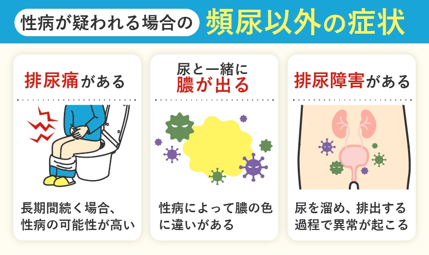 性病の疑いがある頻尿以外の排尿症状