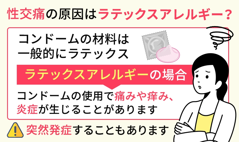 性交痛の原因となり得るラテックスアレルギー